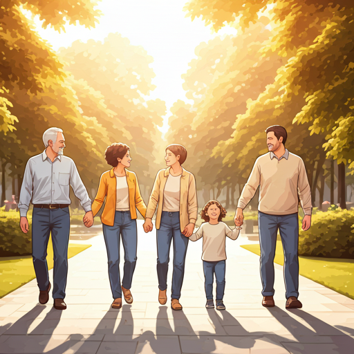 Family walking together